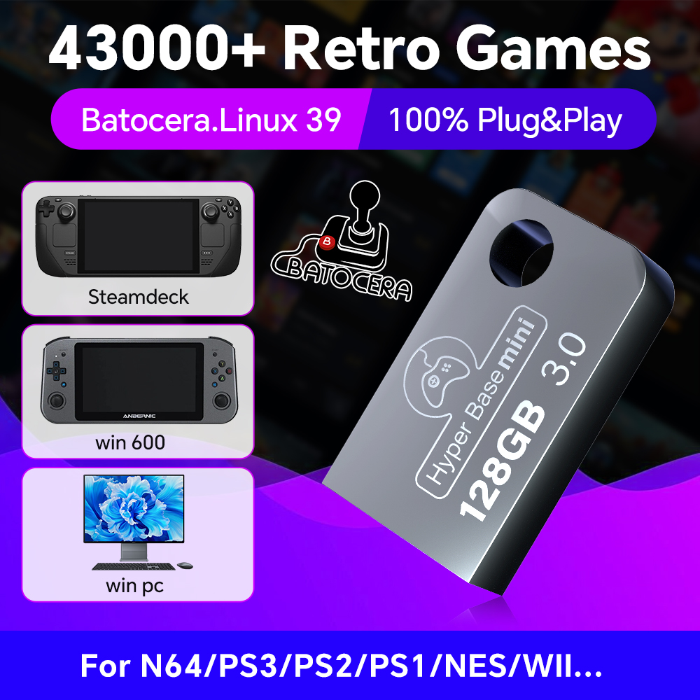 Gaming Console Latest - Batocera 128G pamięć flash USB dla